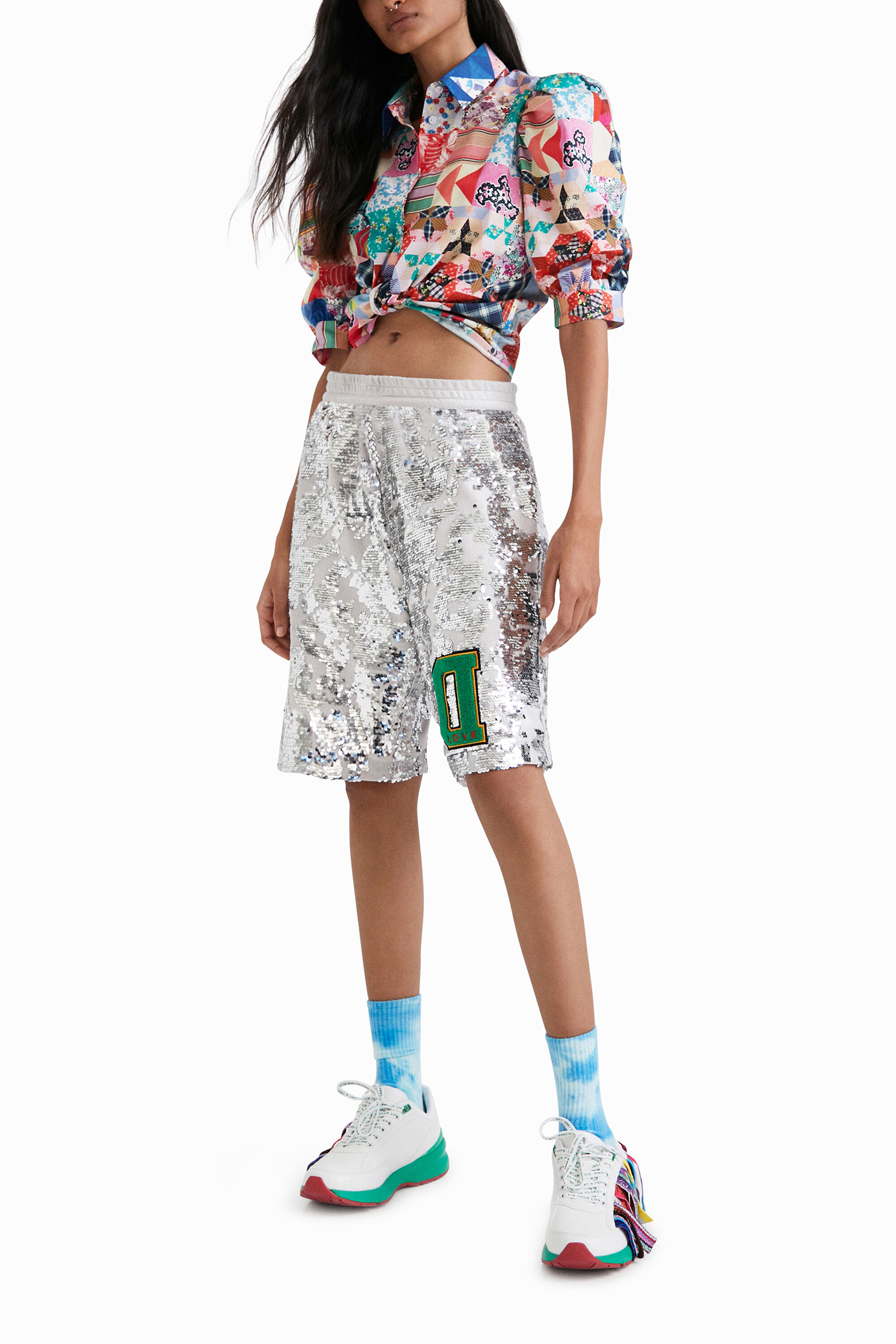 Pantaloni corti paillettes Johnson Hartig | Desigual.com