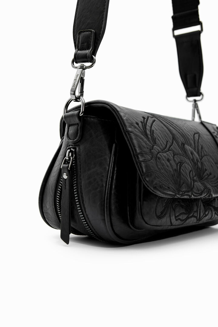 Small crossbody bag with embossed flowers | Desigual