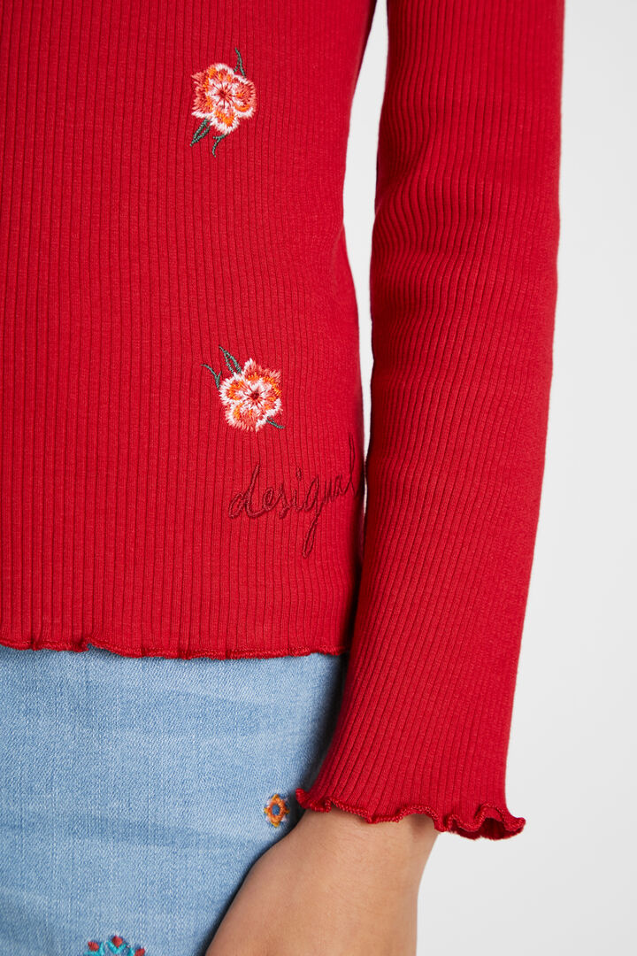 Ribbed T-shirt flowers | Desigual