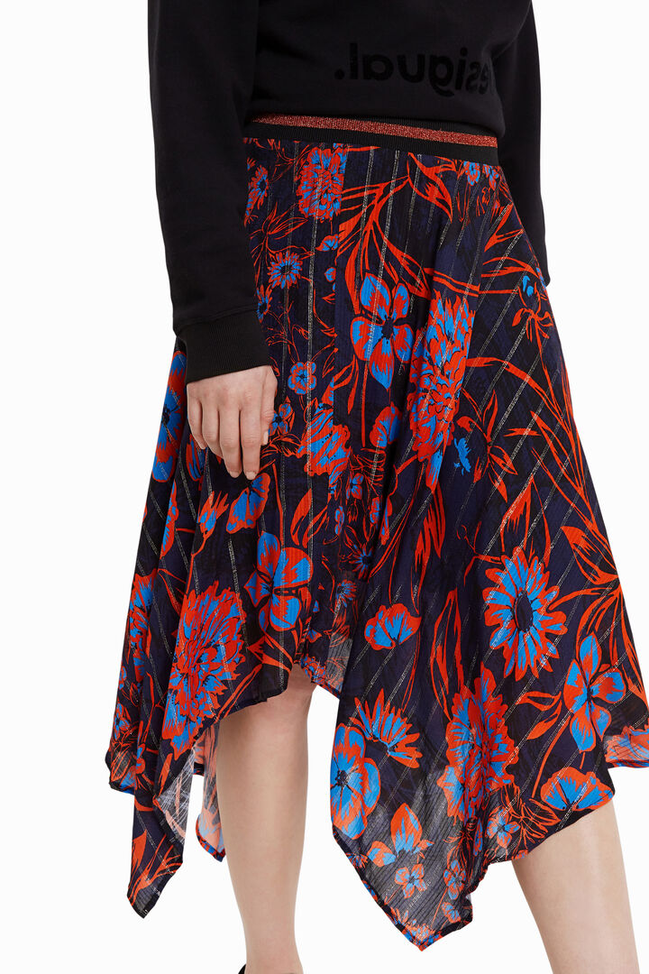 Floral skirt asymmetric hem | Desigual