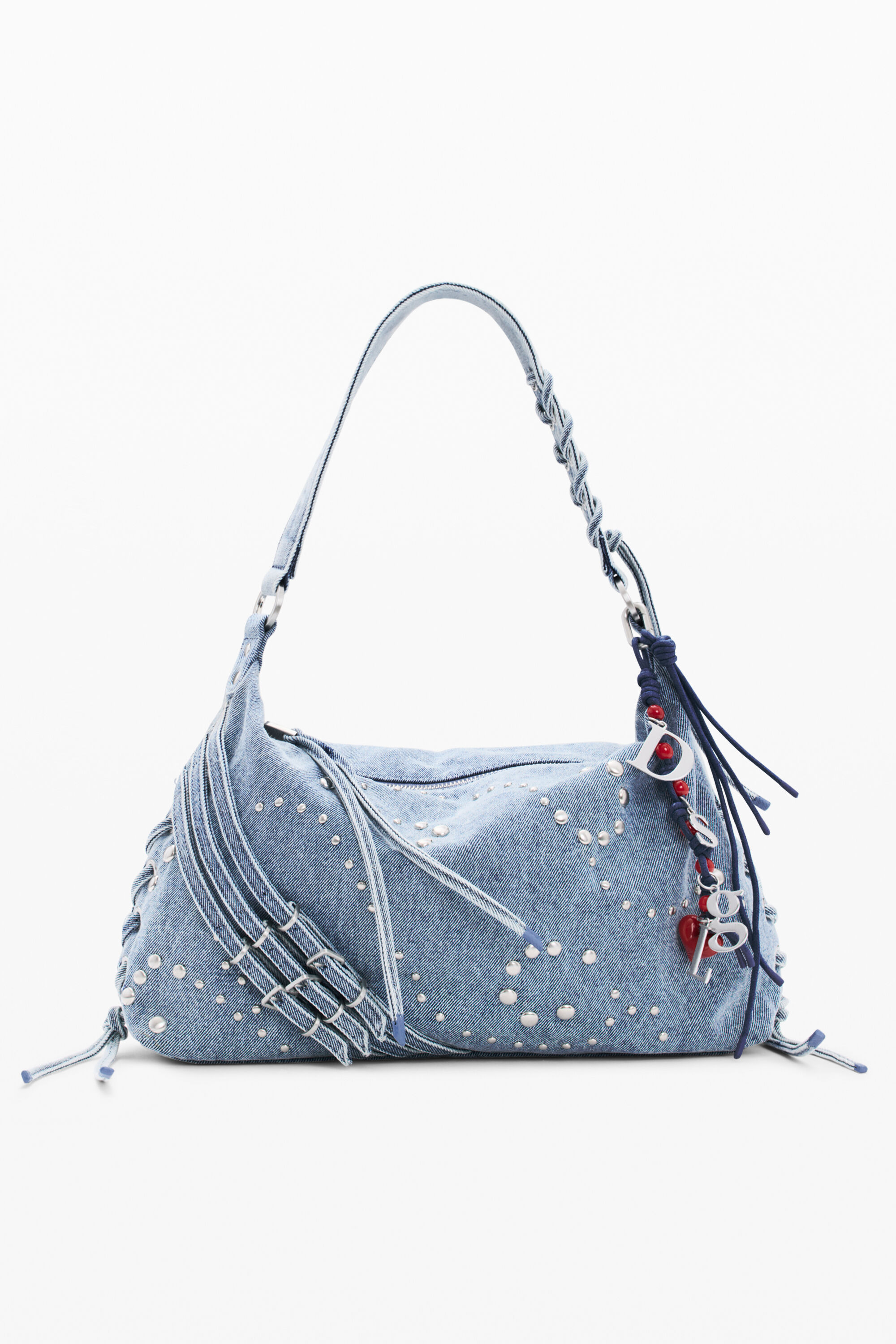 Bolso Denim Mediano, Algodon, Azul, U