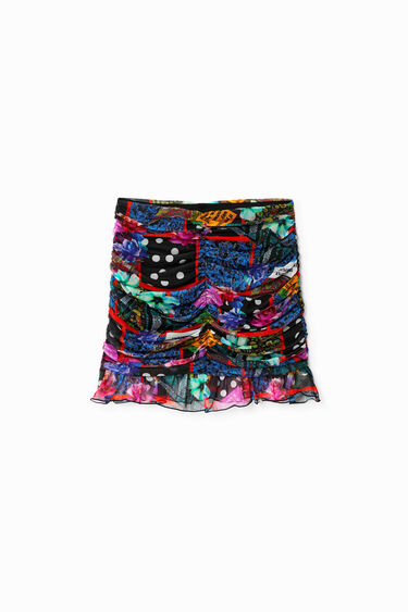 Mini-jupe drapée patchwork numérique | Desigual