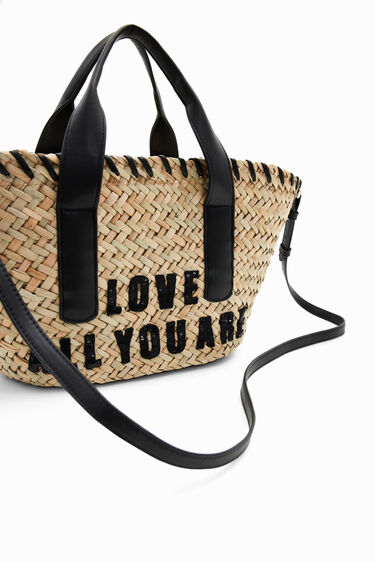 Petit panier raphia message | Desigual