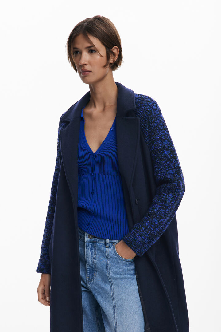 Manteau en laine combiné | Desigual