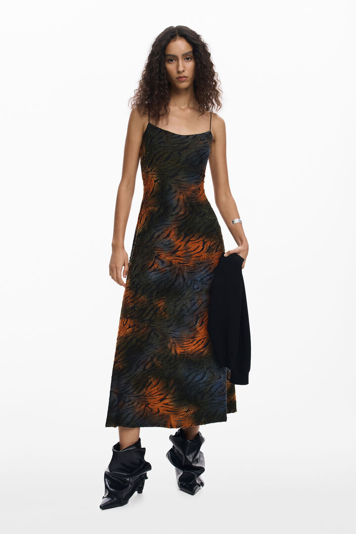 Detachable animal print dress