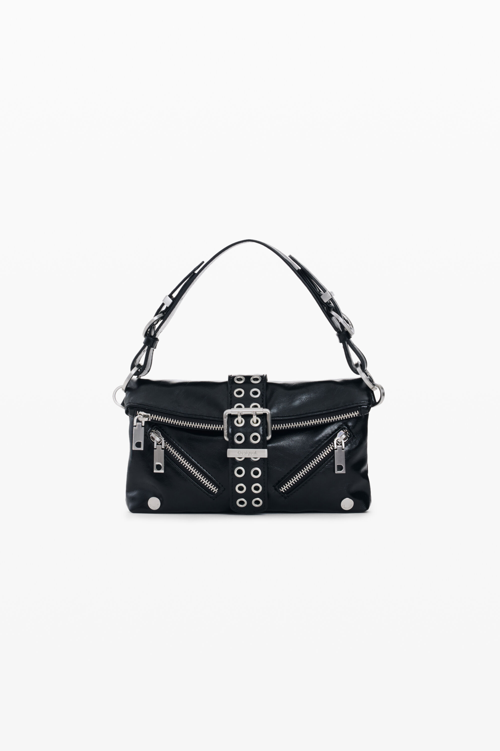 Bolso hebilla efecto piel - BLACK - U