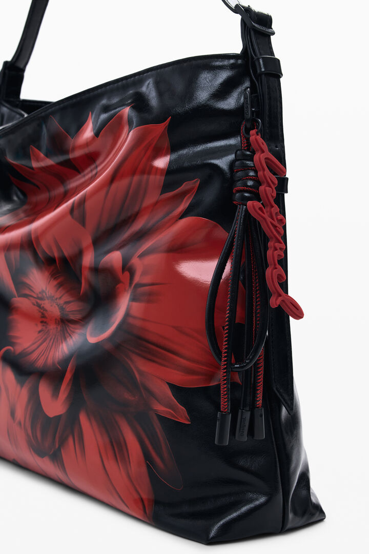 Bolso hombro flor brillante mediano | Desigual