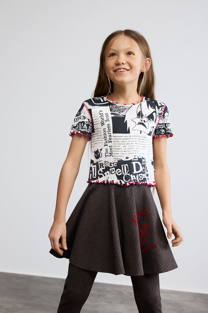 Short striped knit skirt