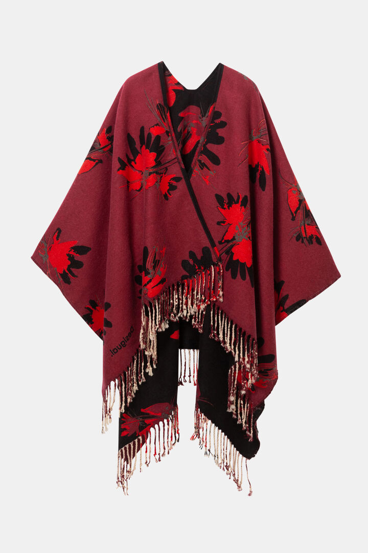 Reversible floral poncho | Desigual