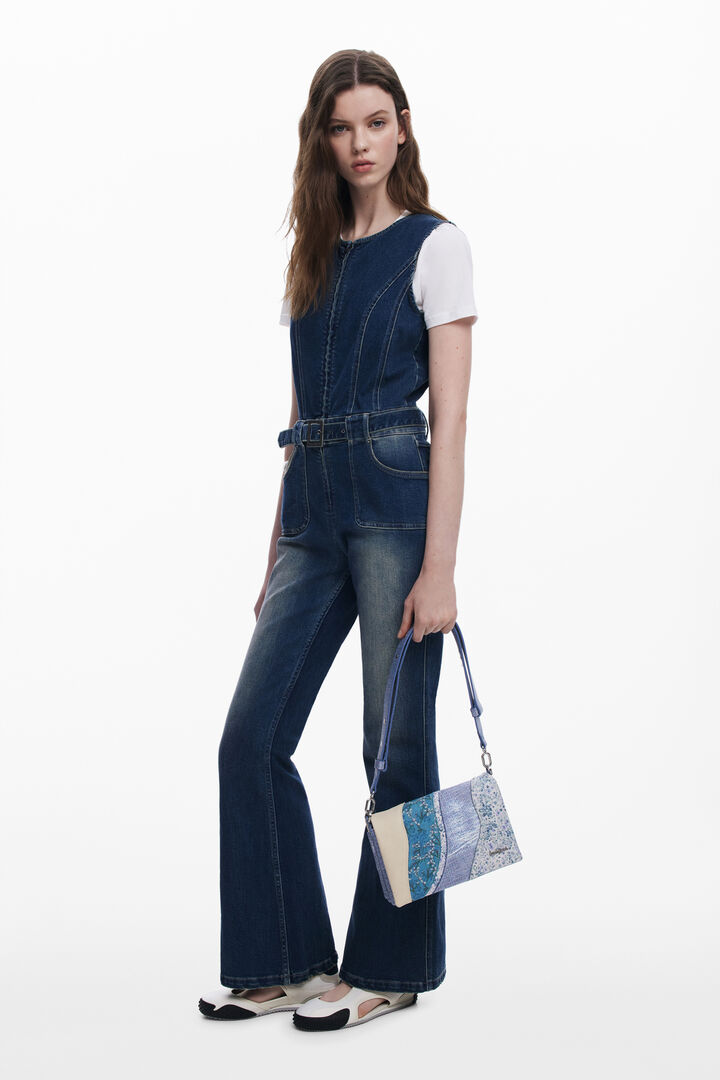 Small denim patch crossbody bag | Desigual