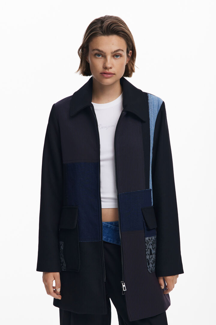 Abrigo recto patchwork | Desigual