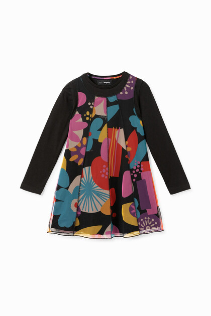 tulle print dress