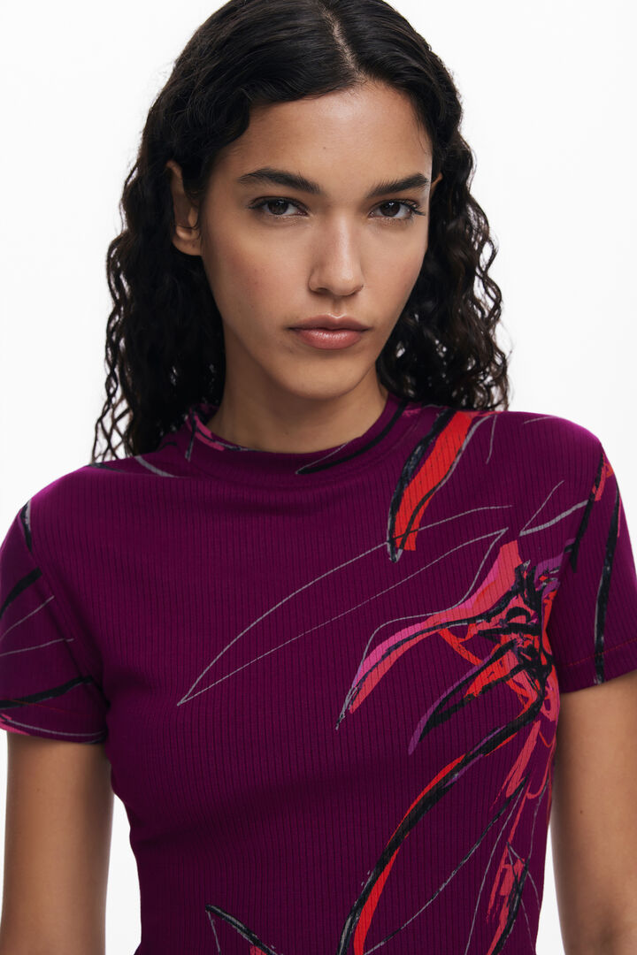 T-Shirt mit abstrakten Blumen | Desigual