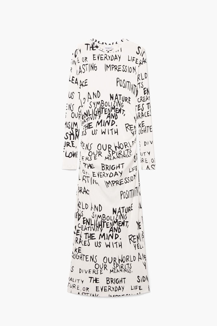 Midi dress with phrases | Desigual