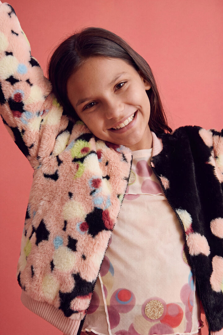 bomber jacket flowers girl