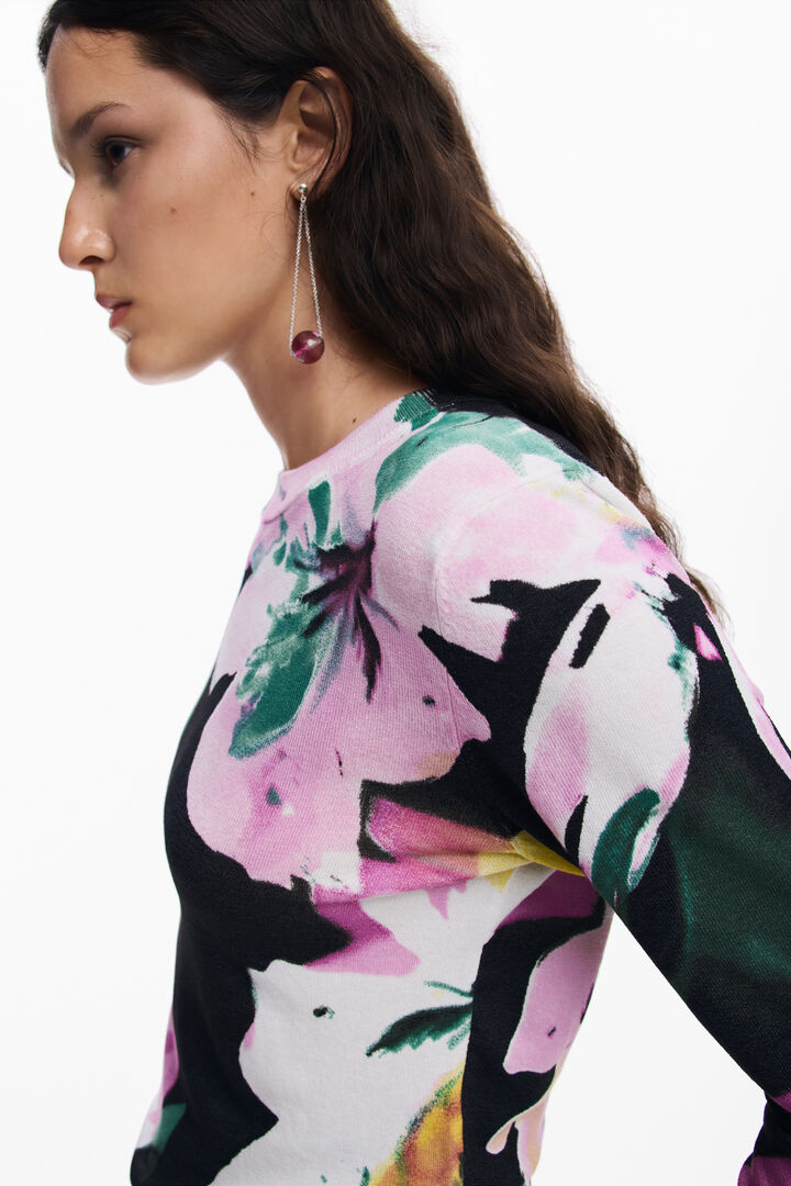 Pull fin à fleurs | Desigual