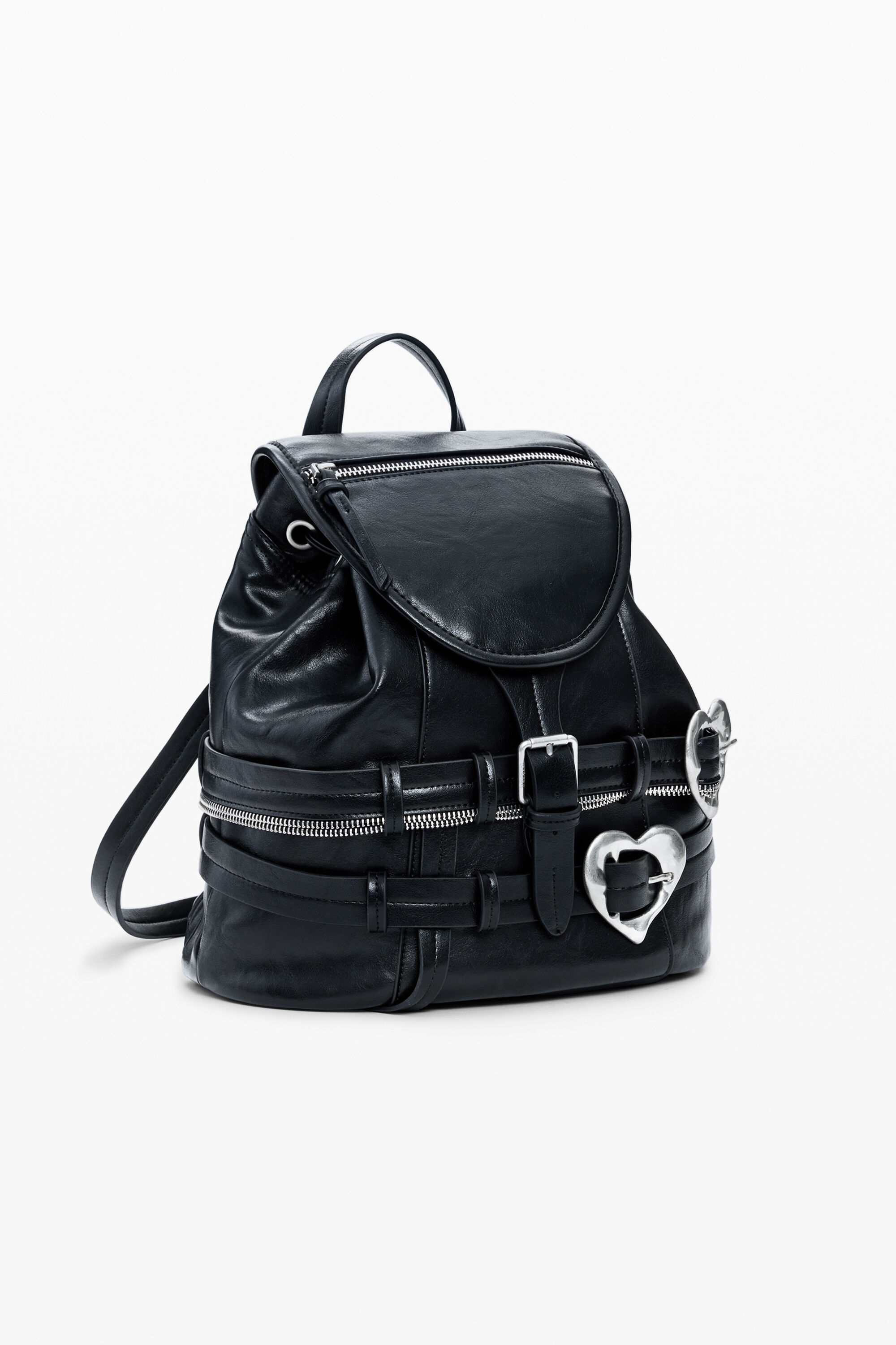 ハートバックル付きリュック 黒 レディースアクセサリーの I Desigual.com