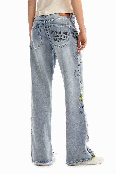 Wide-leg Smiley® jeans | Desigual