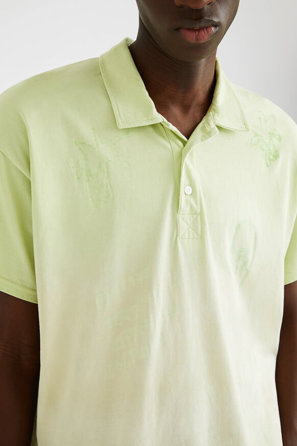 Short-sleeve arty print polo shirt | Desigual