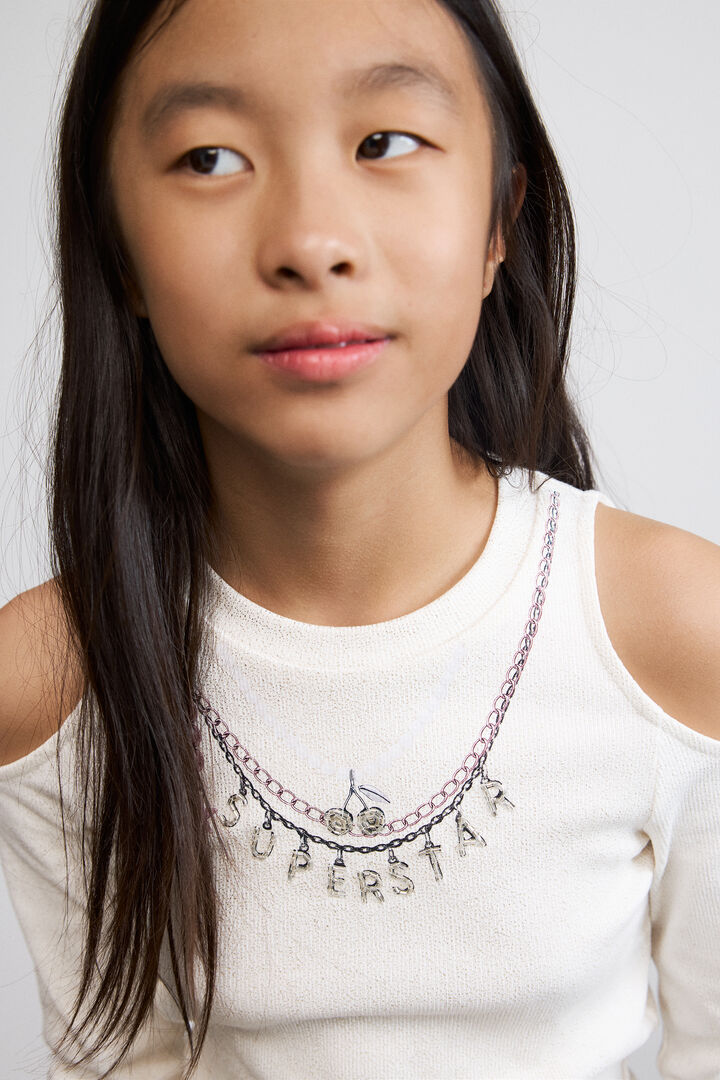 Chain shoulder T-shirt