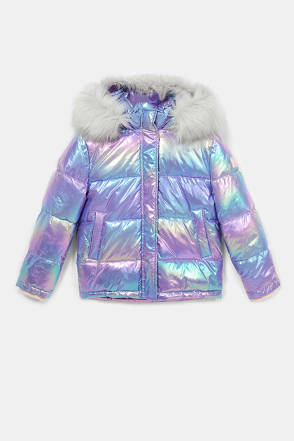 Padded iridescent effect jacket