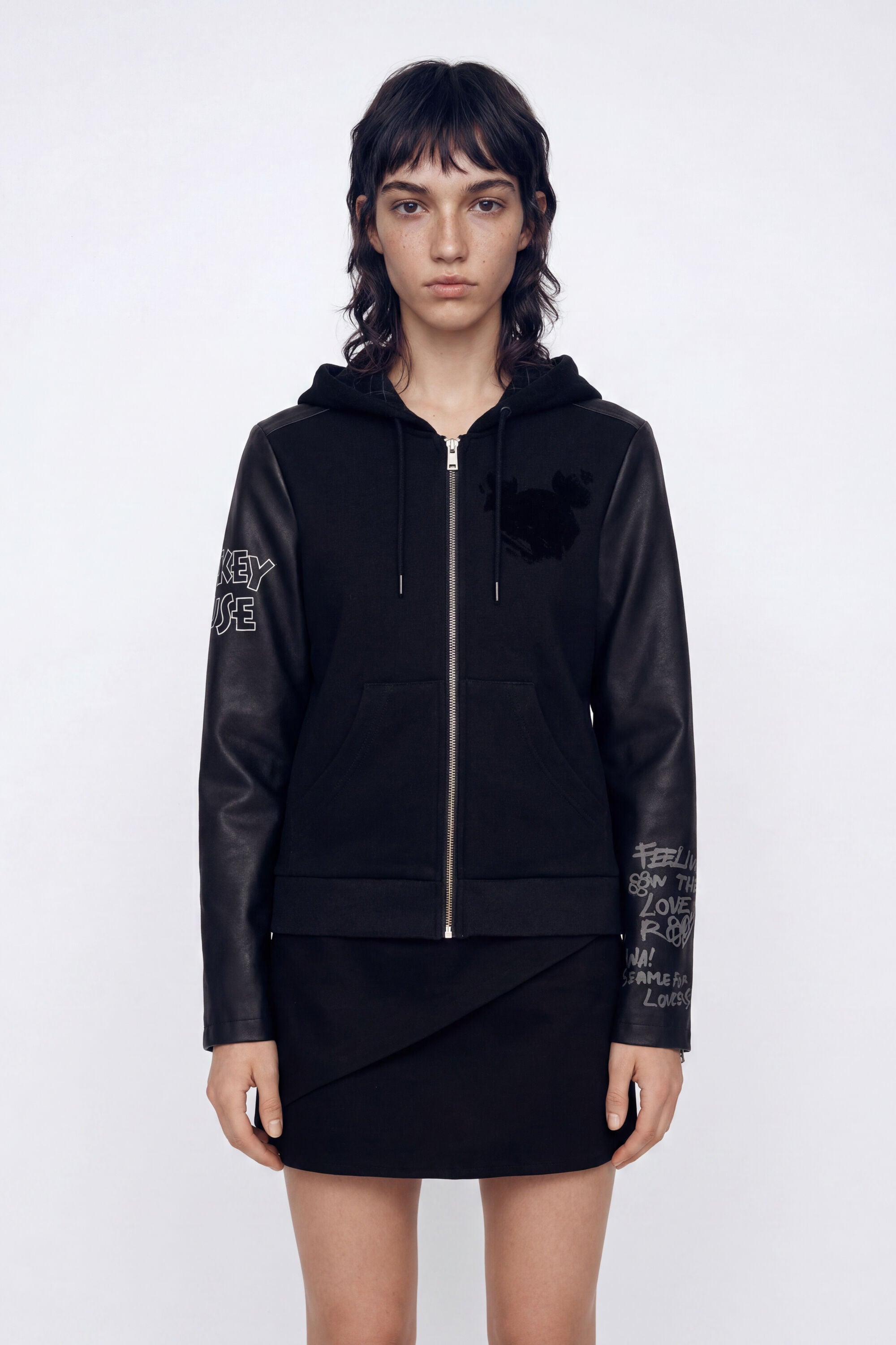 Desigual, Chaqueta combinada Mickey Mouse, Negro