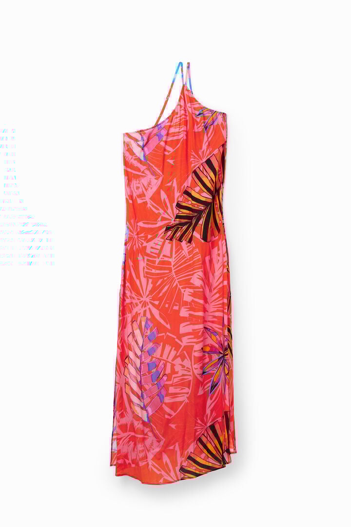 Vestido midi asimétrico tropical | Desigual