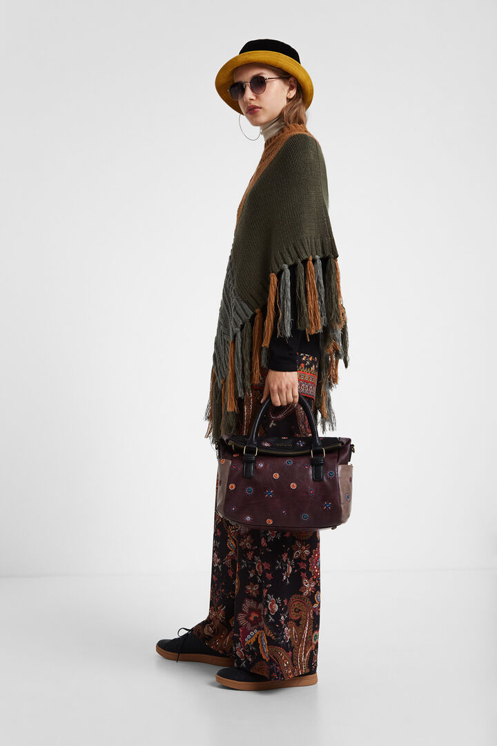 Bicolour briefcase-handbag double handle | Desigual
