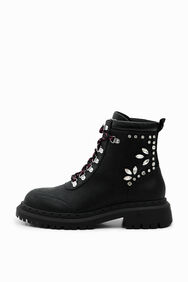 Lace-up boots with crystals | Desigual