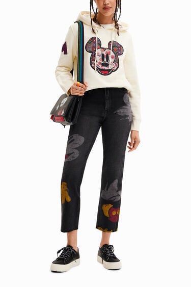 Vaqueros Straight cropped Mickey Mouse | Desigual