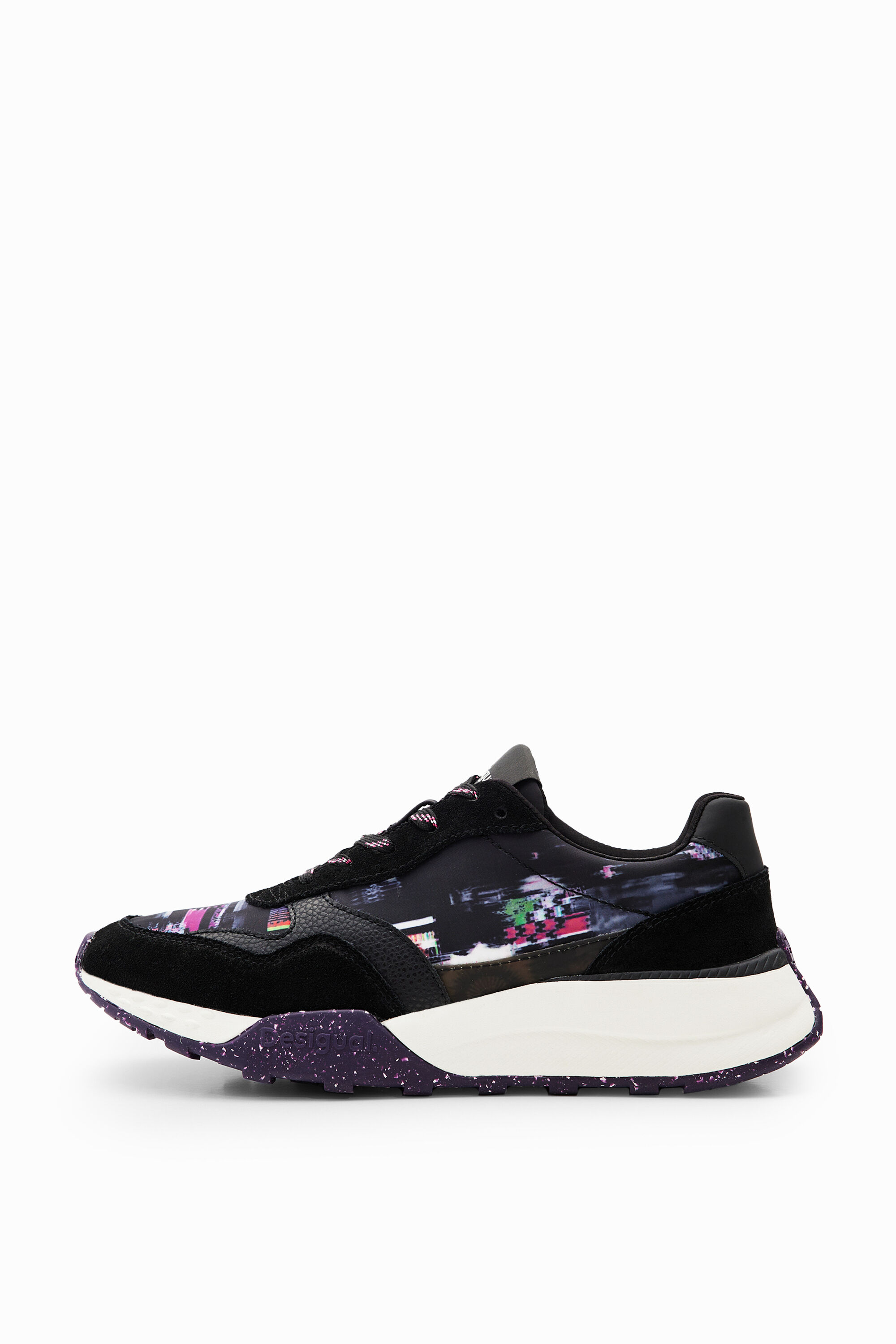 Desigual Glitch Running Sneakers In Black