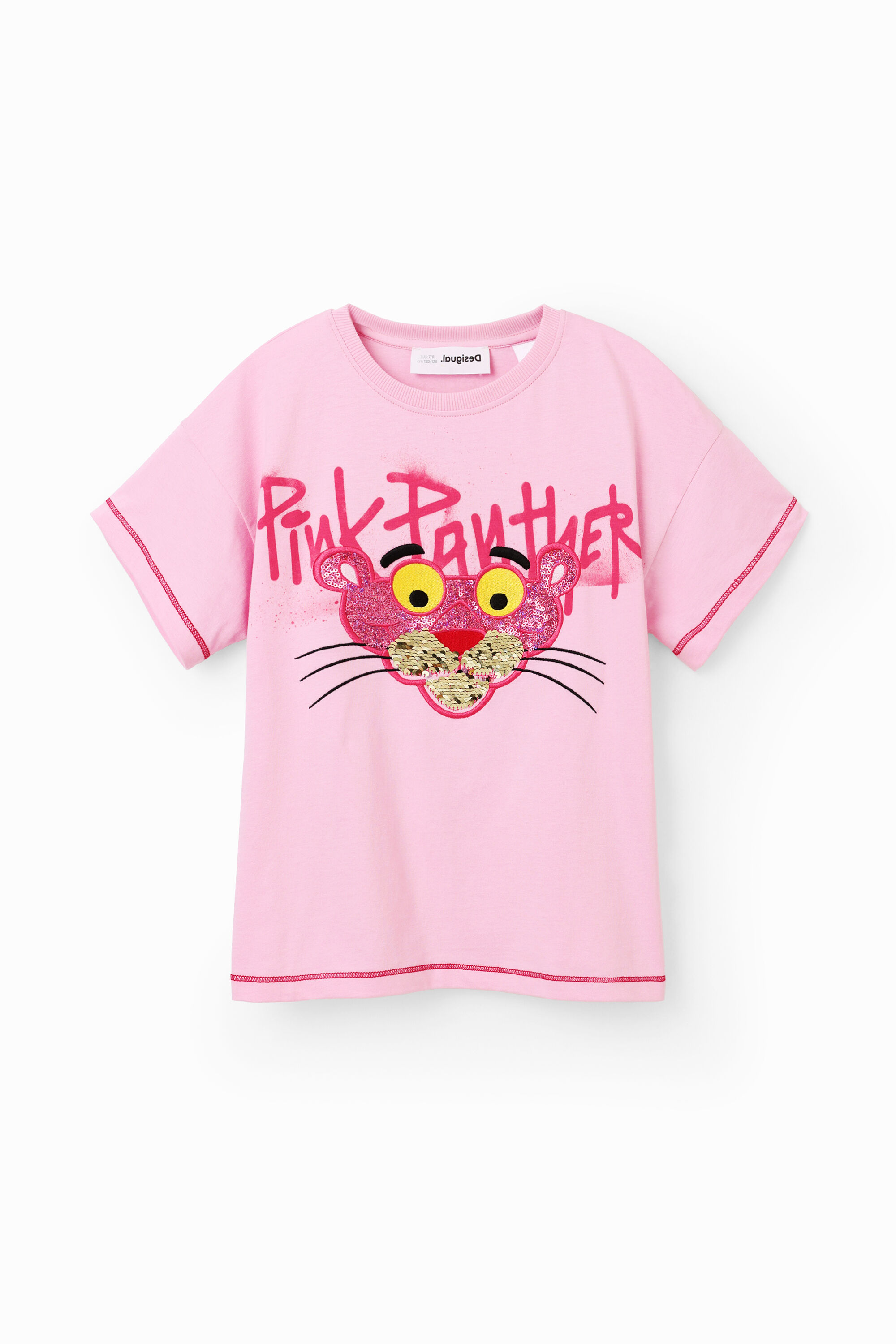 Desigual T-shirt met Roze Panther en pailletten - RED