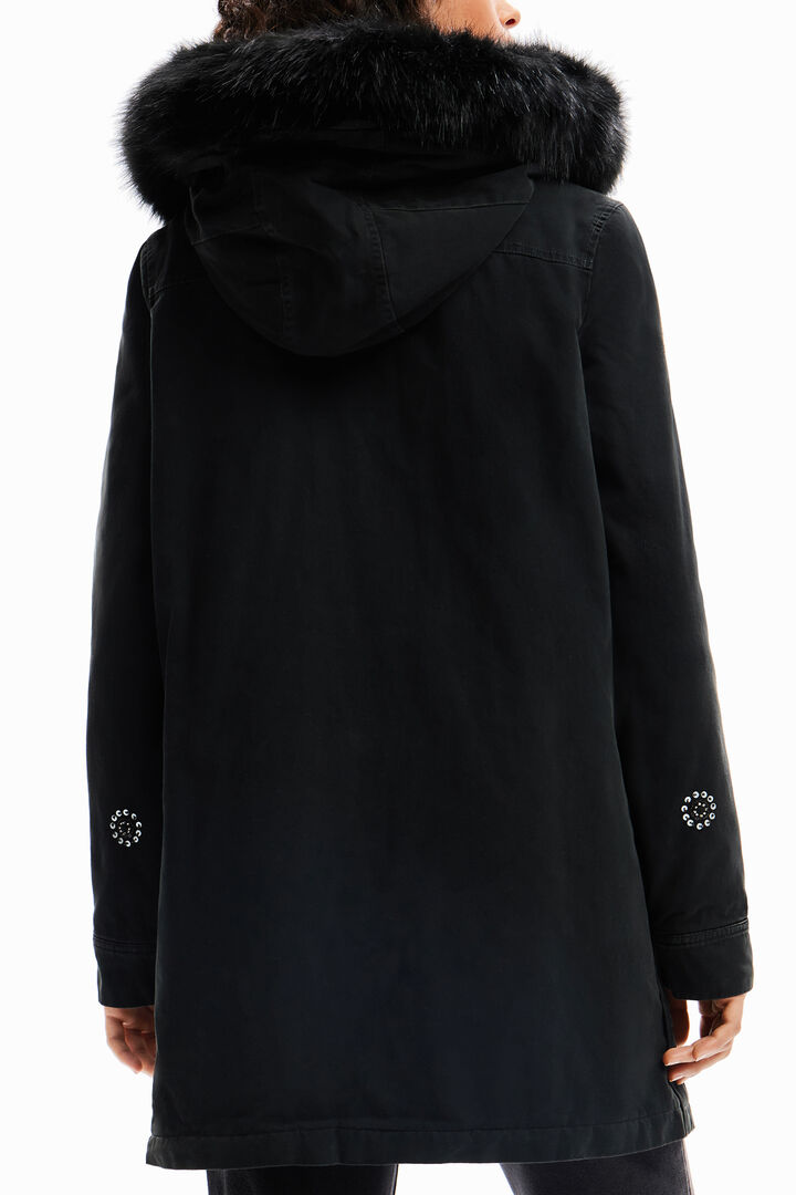 Embroidered hooded parka | Desigual