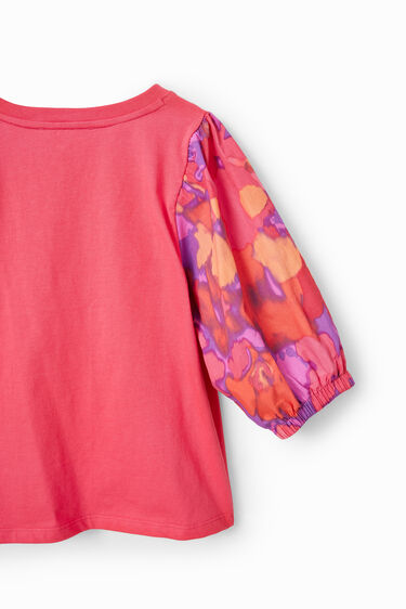 Puff-sleeve floral T-shirt | Desigual