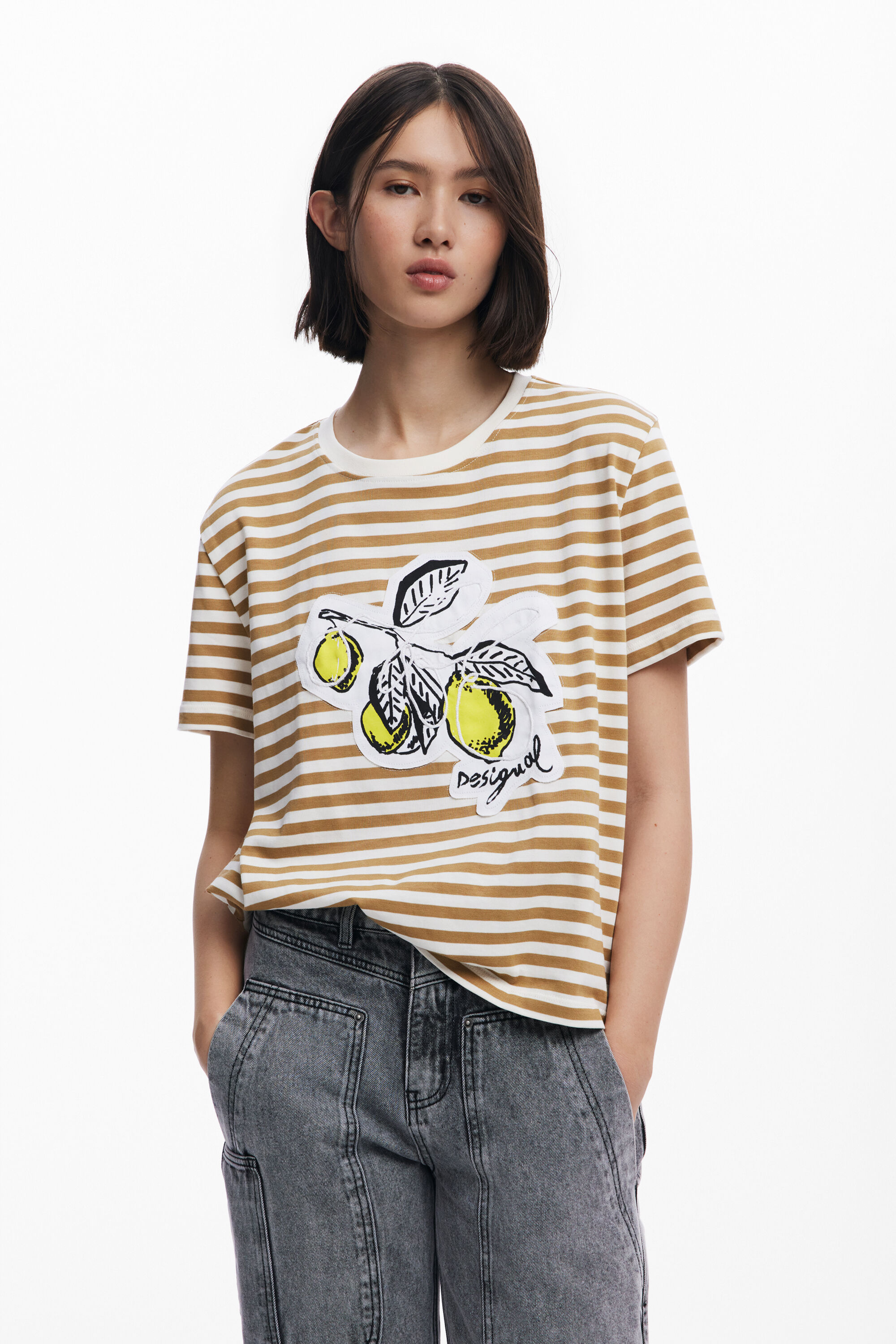 Striped print T-shirt