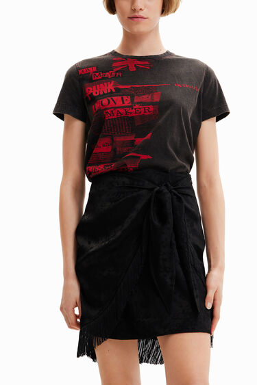 Camiseta efecto lavado periódico | Desigual