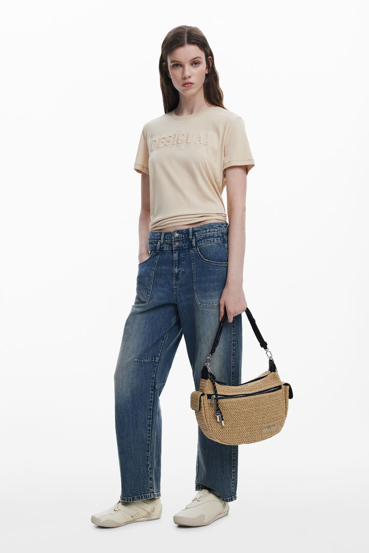 Bolsa de palha com logotipo | Desigual