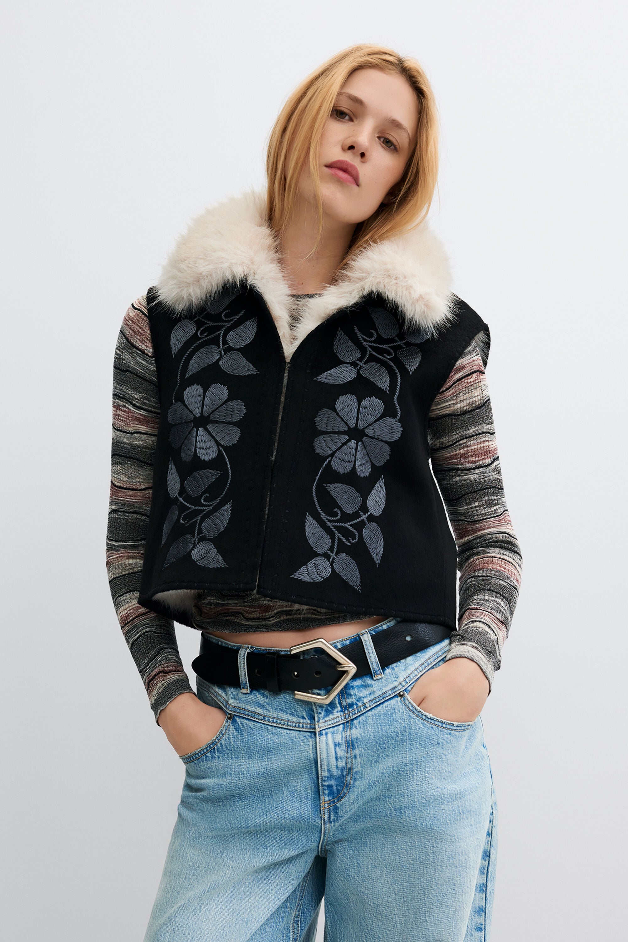 Omkeerbare bontgilet - BLACK - XS