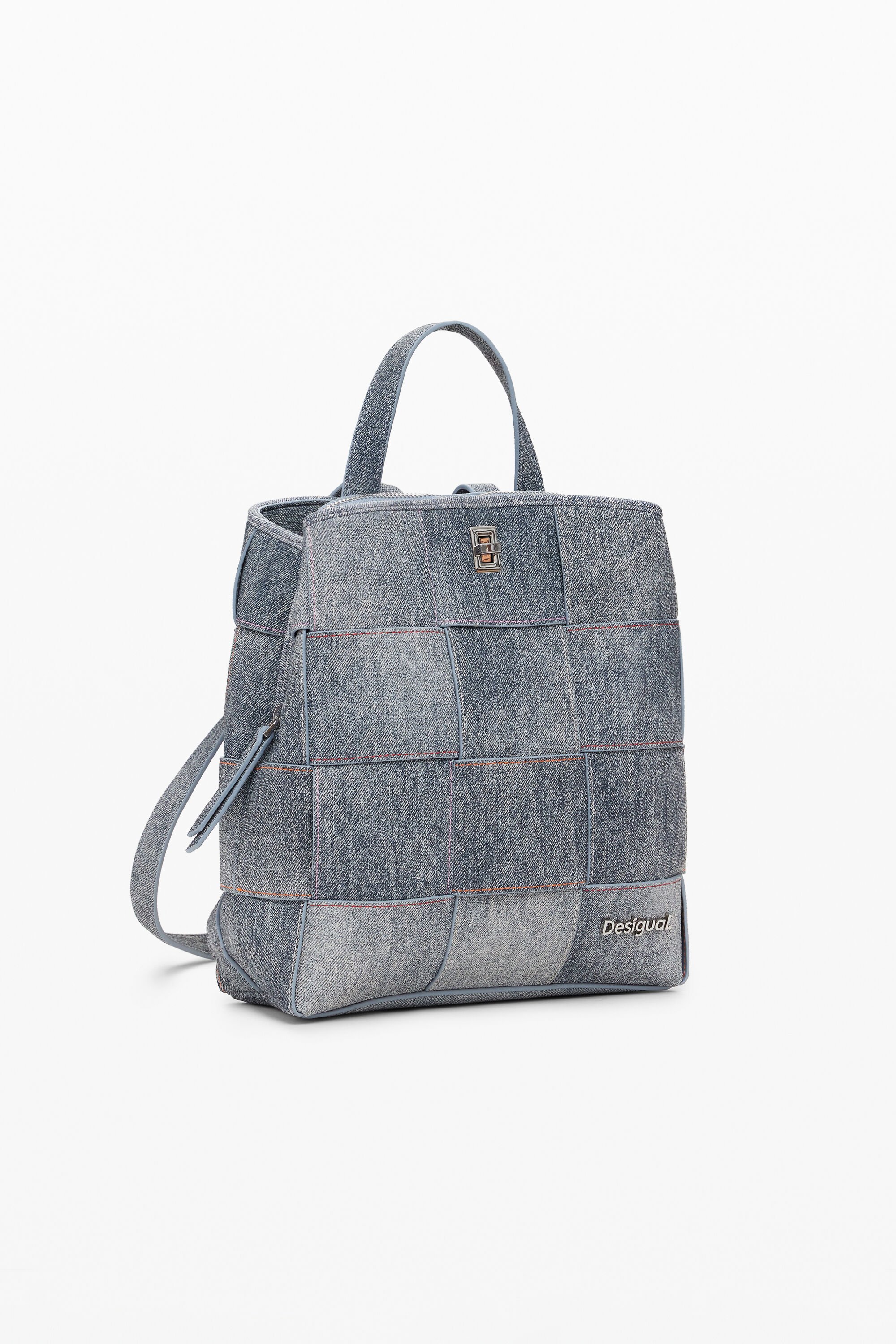 デニム風中型編み込みバックパック 女性用 I Desigual.com