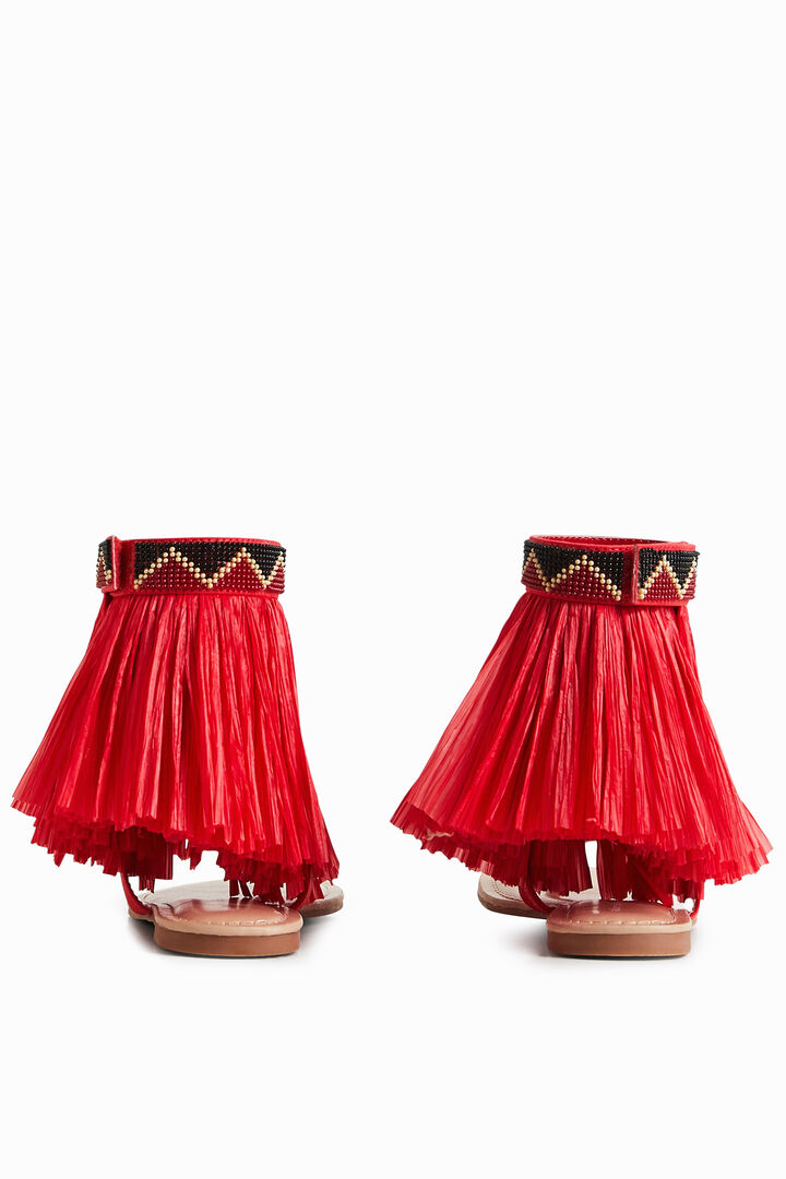 Stella Jean fringed flat sandal | Desigual