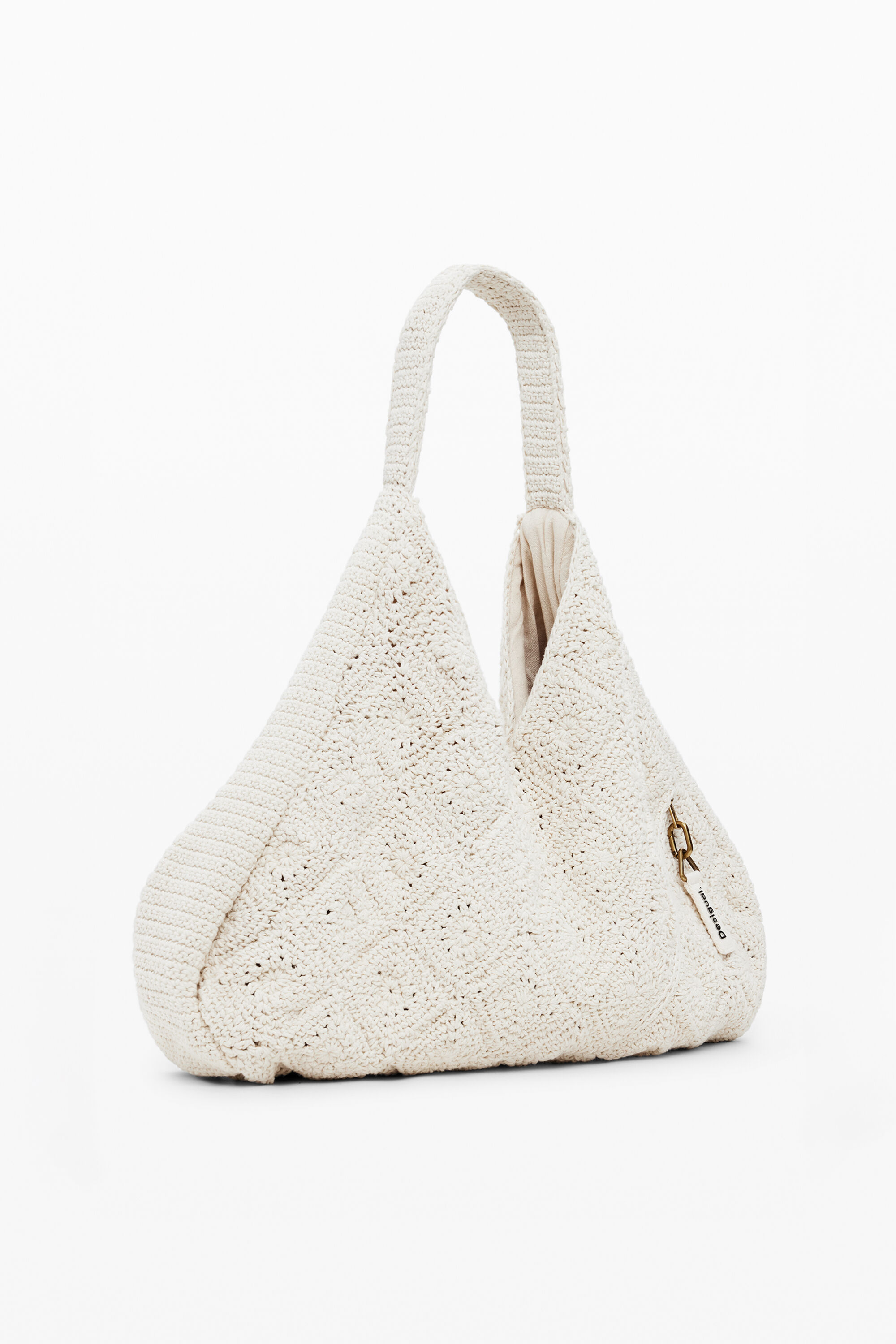 Desigual Maxi Crochet Bag In White