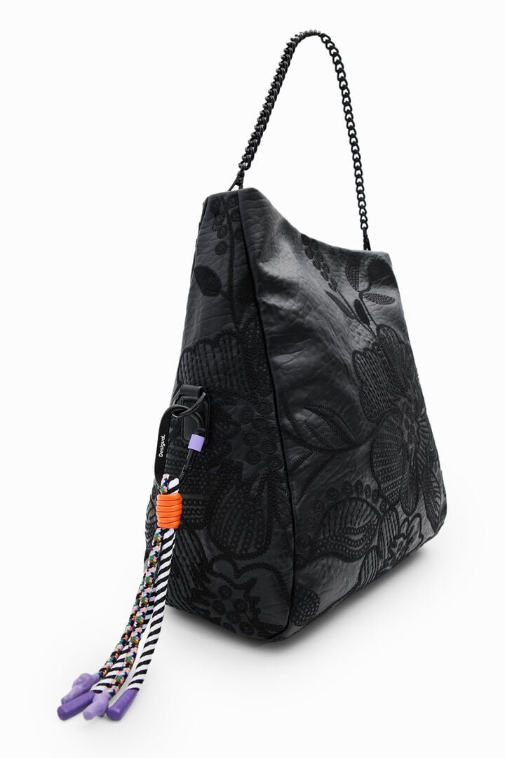 Bolso M bordado flores | Desigual