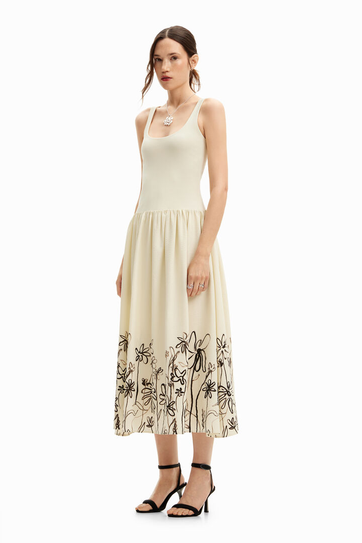 Floral flared midi dress | Desigual