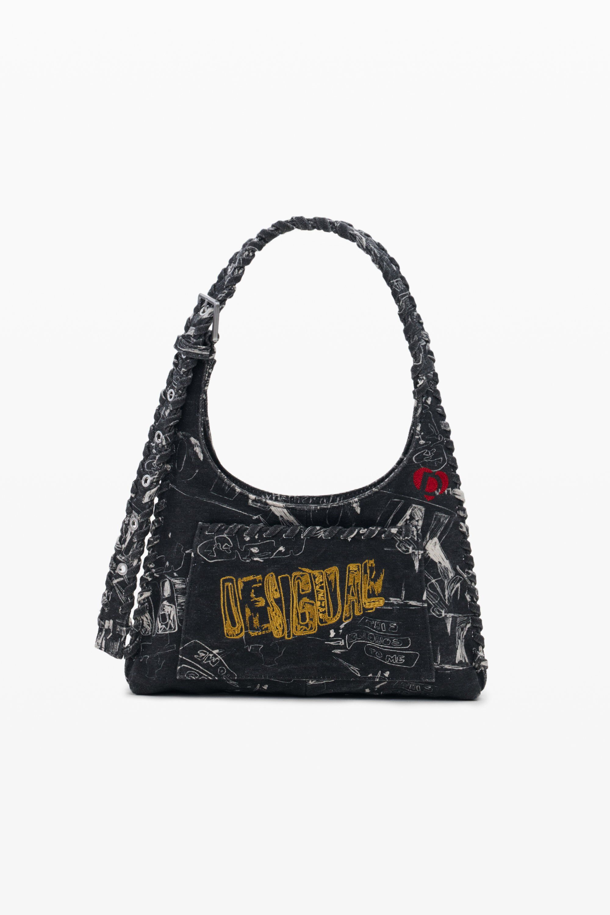Desigual Grote tas met graffiti-logo - BLACK