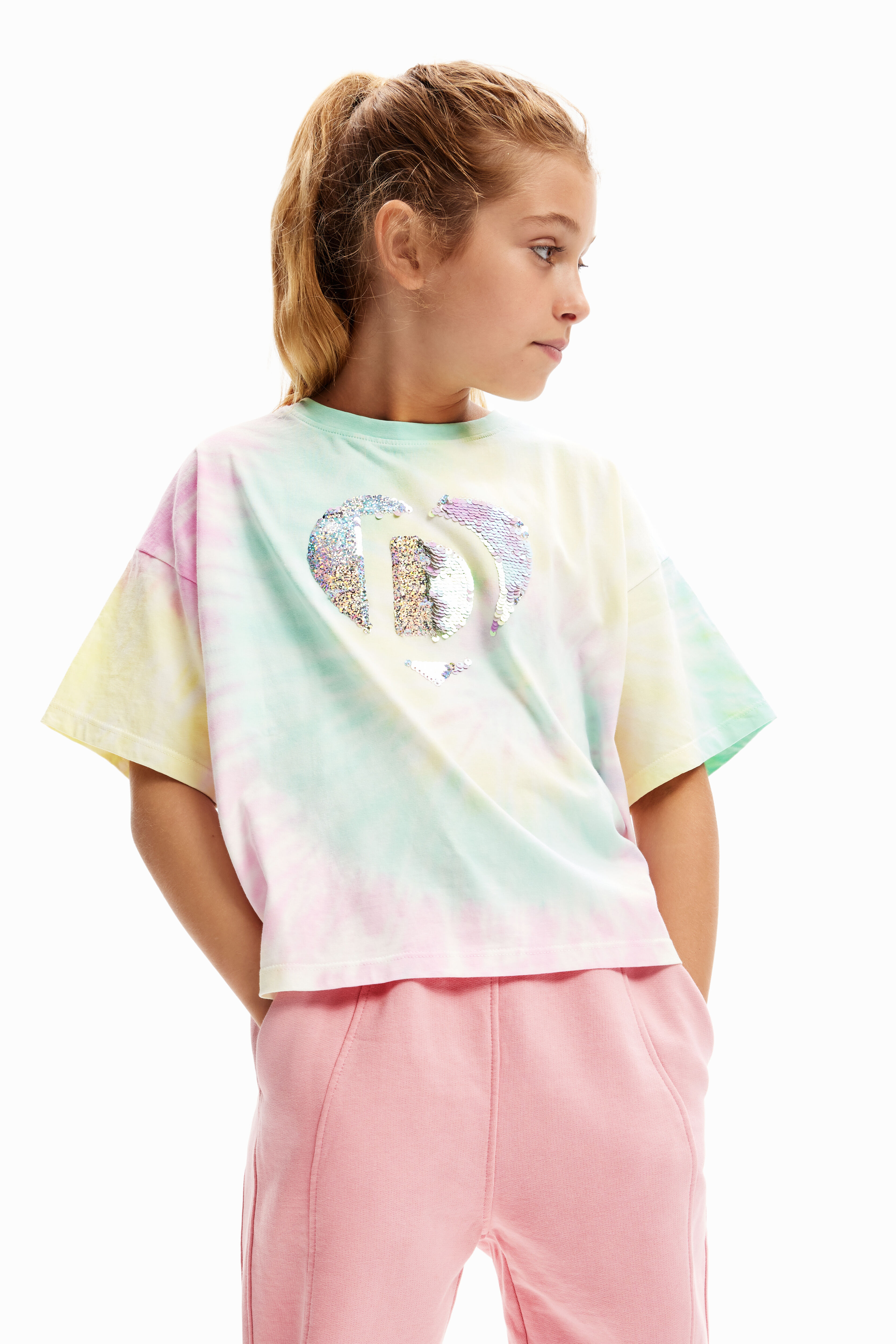 Desigual Tie-dye sequinned T-shirt