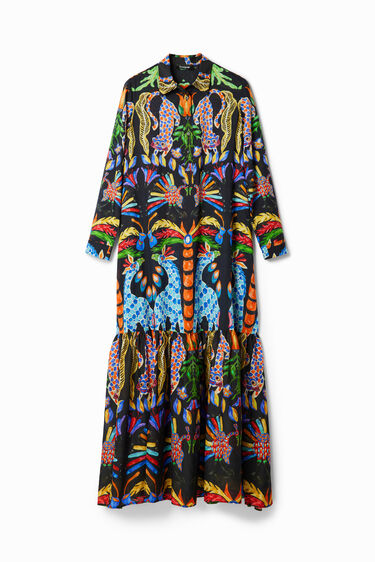 Vestido maxi camisero Stella Jean | Desigual