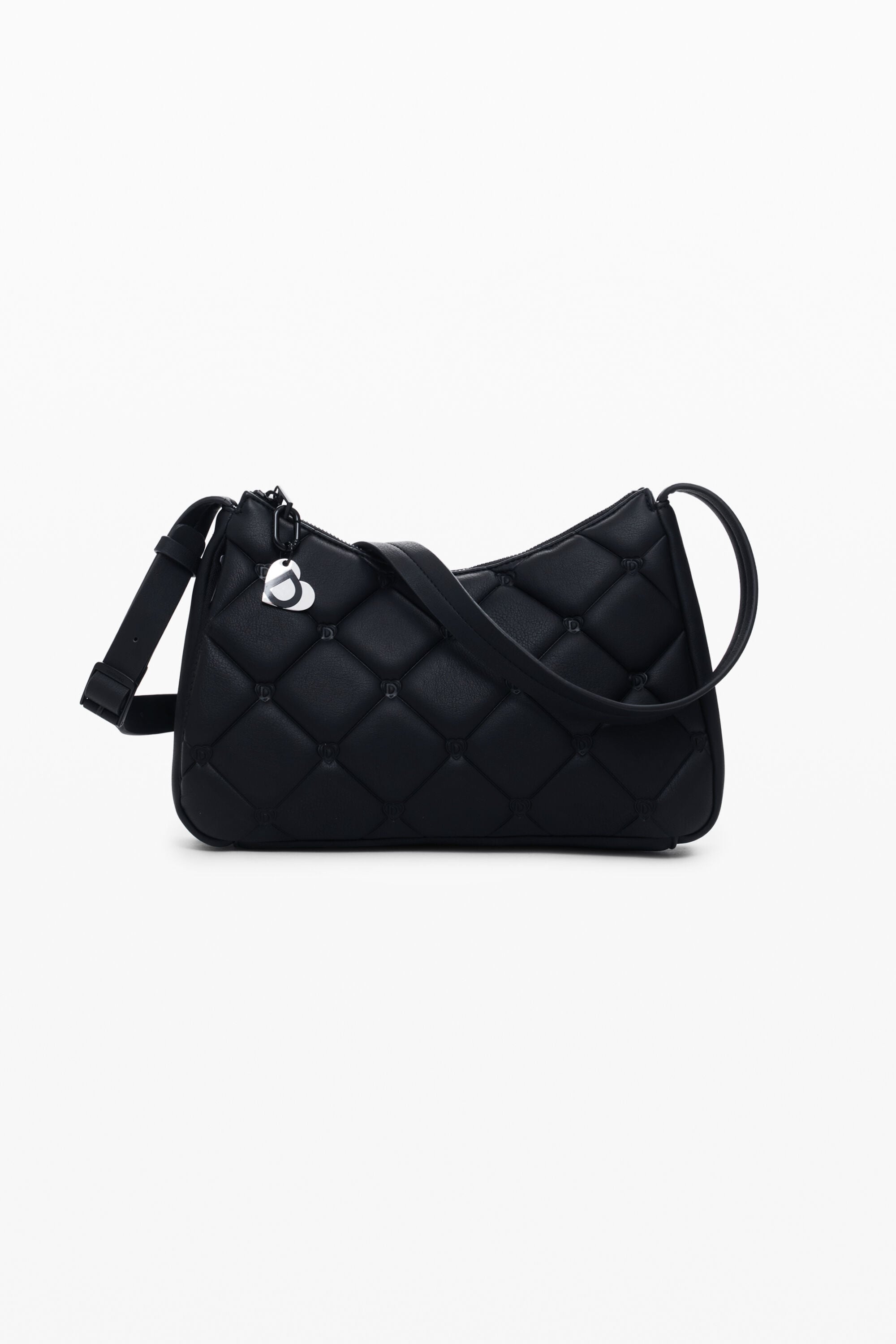 Desigual Mujer Negro Sac Moyen Effet Matelassé, Femme, Polyuréthane, Noir, U