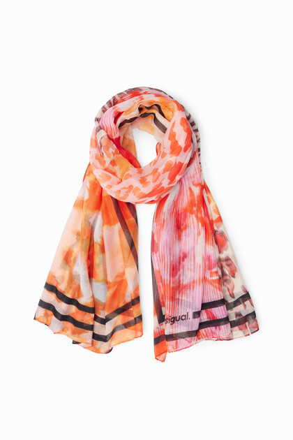 Patchwork rectangular foulard