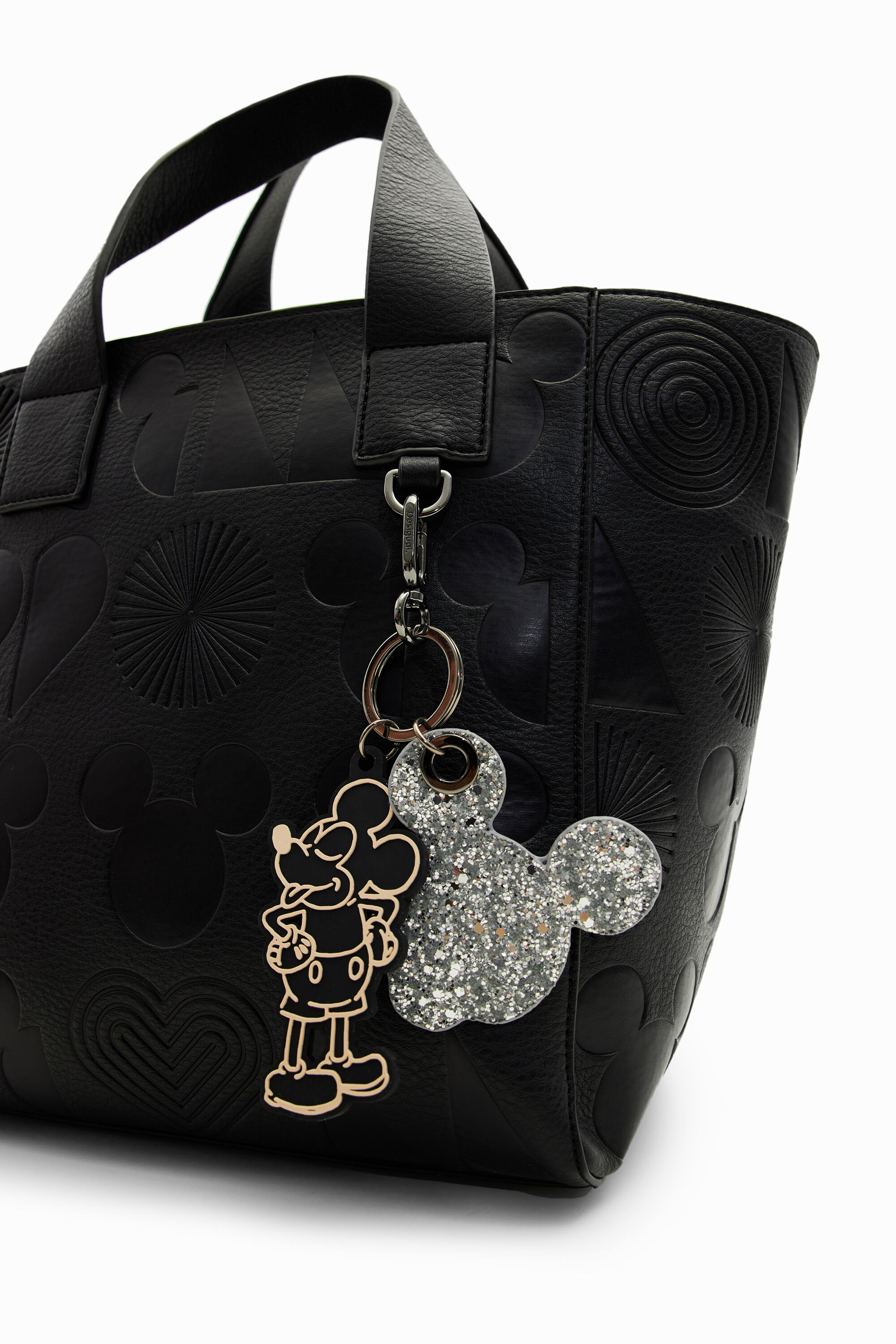 Shop Desigual M Mickey Mouse Tote Bag In Black