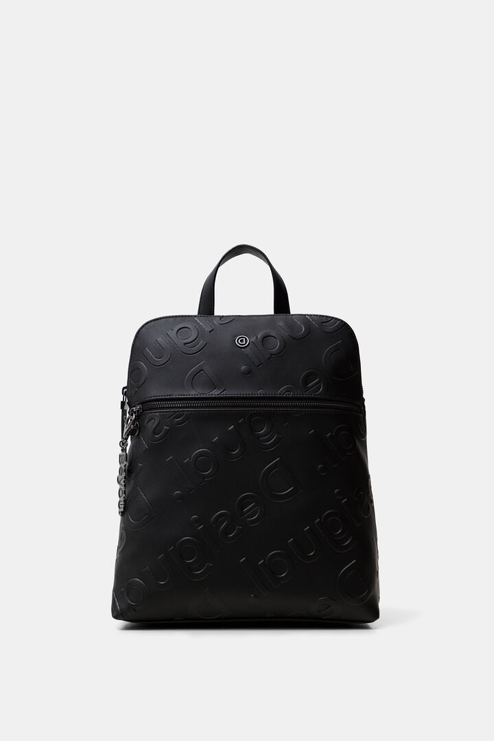 Mochila cuadrada logo relieve | Desigual